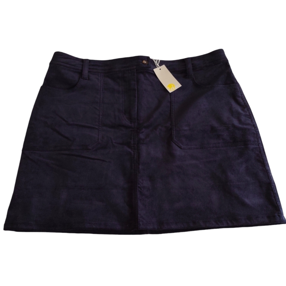 Boden Corduroy Mini Skirt Womens US 16/18R Navy Blue